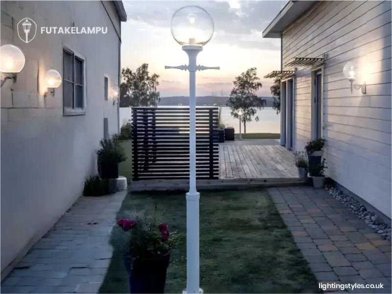 inspirasi tiang lampu taman bola kaca