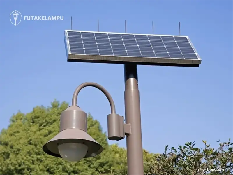 inspirasi tiang lampu taman tenaga surya