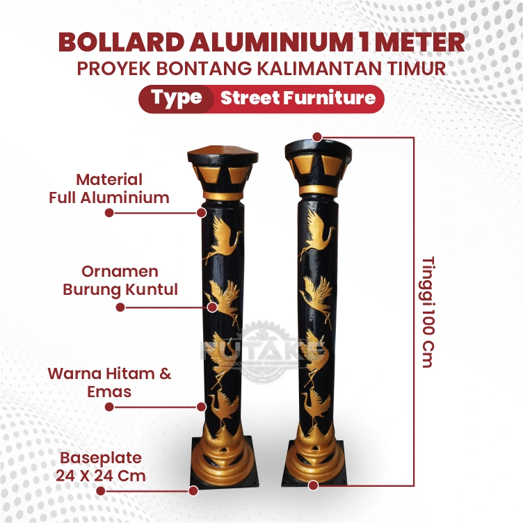 spesifikasi bollard jalan ornamen custom kota bontang