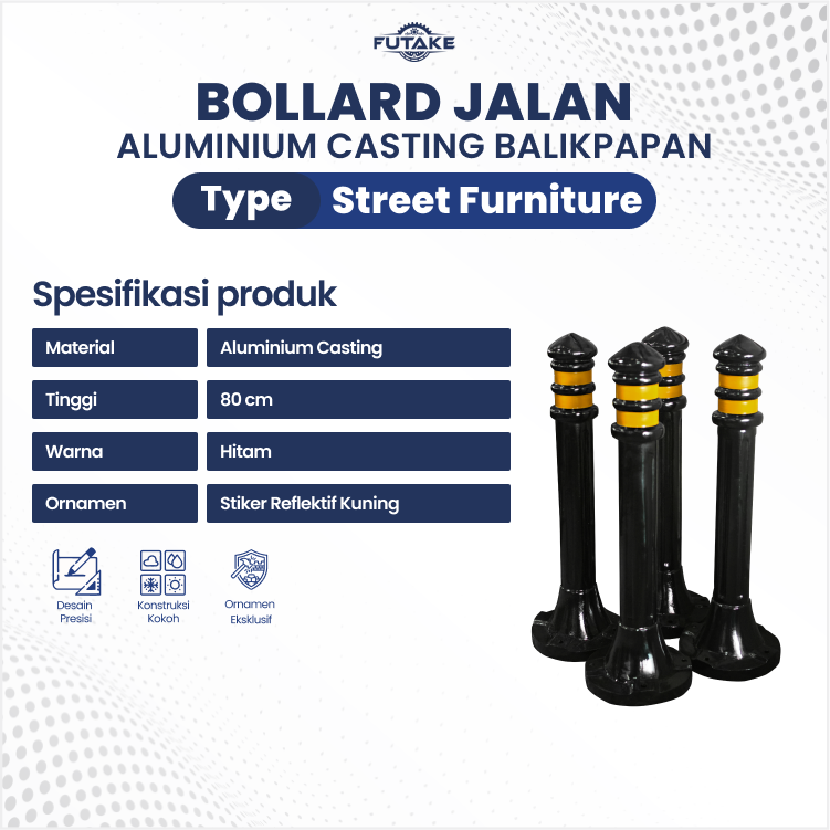 detail spesifikasi bollard jalan balikpapan 