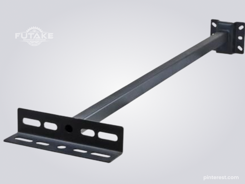  lengan lampu berwarna hitam untuk komponen pendukung tiang lampu