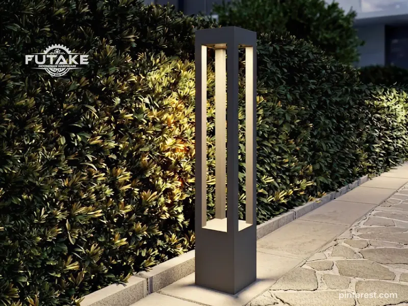 desain LED pedestal light outdoor hemat energi dan tahan cuaca
