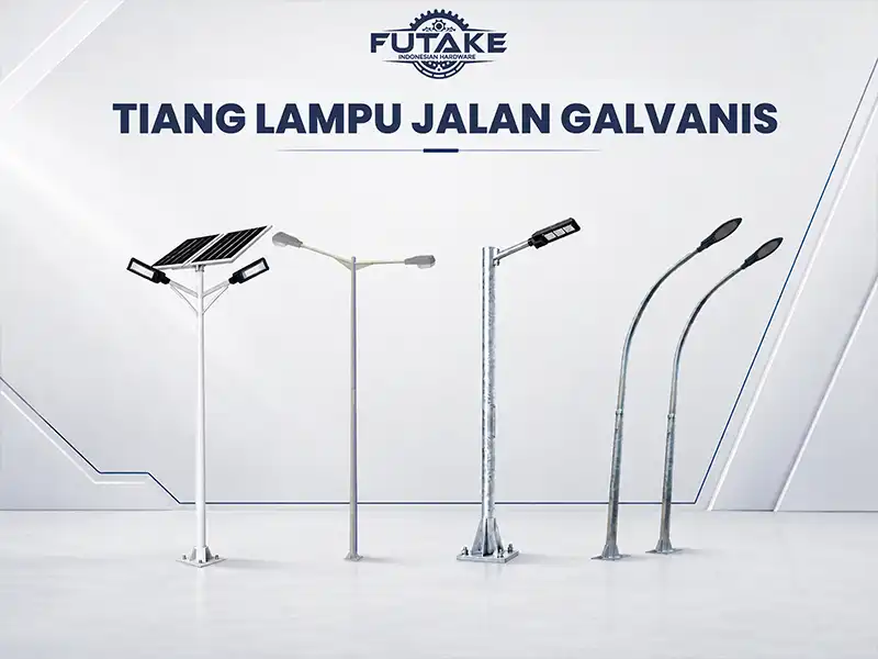 Tiang lampu jalan galvanis berkualitas dari Futakelampu.com untuk proyek PJU
