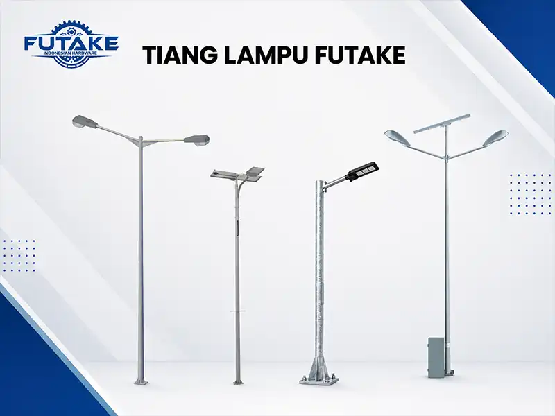Tiang lampu PJU custom dengan pilihan lampu LED dan konvensional
