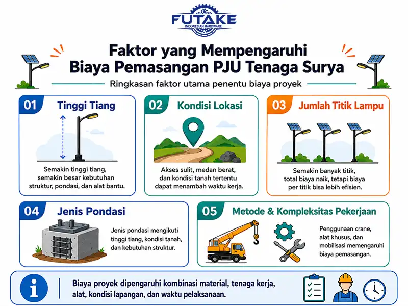faktor yang mempengaruhi biaya pemasangan pju tenaga surya