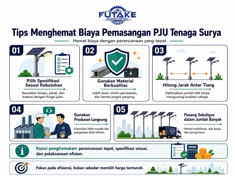 tips menghemat biaya pemasangan pju tenaga surya