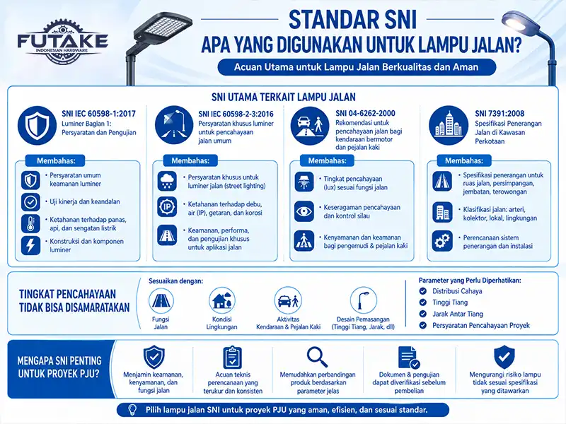 standar sni apa yang digunakan untuk lampu jalan