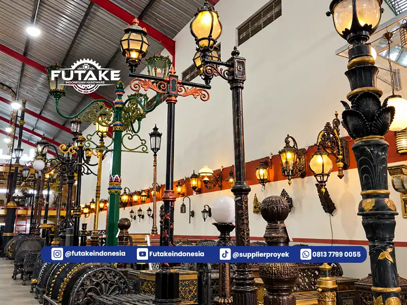 produsen tiang lampu dengan aksesoris anti panjat dari futake lampu