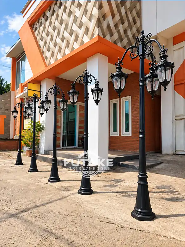 tiang lampu taman desain antik dan klasik bisa custom sesuai kebutuhan