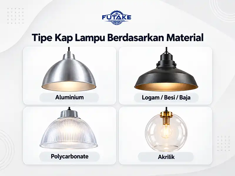 tipe kap lampu berdasarkan materialnya, bisa disesuaikan dengan kebutuhan dan penempatannya